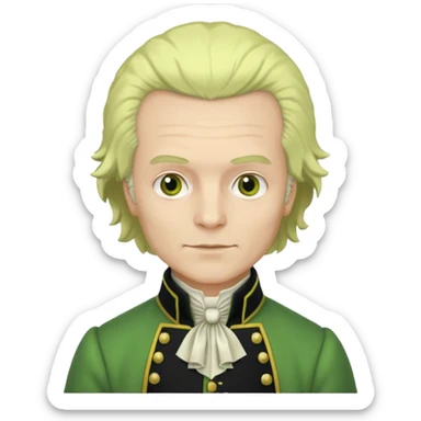 Maximilien Robespierre in a green and yellow gown sticker