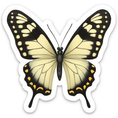 Mariposa blanca y negra  sticker