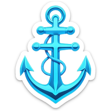 A neon futuristic cyberpunk anchor outline, that would be made of neon tubing on a sign sticker