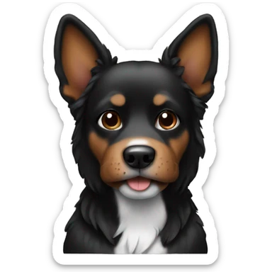 Dog black and brown sticker