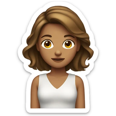 Girl with tan skin and brown hair  sticker