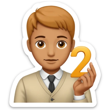 Head with 2 hands holding the numbers 6 and 7 sticker