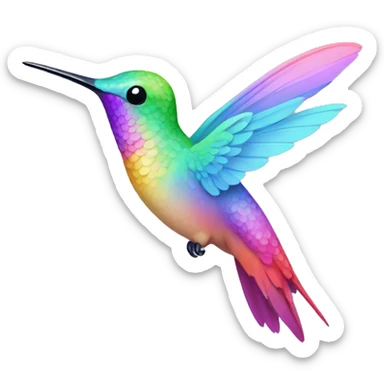 Pastel rainbow hummingbird  sticker