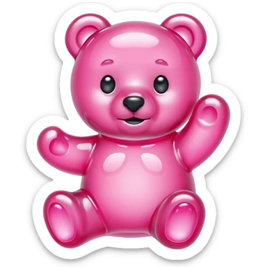 Pink Gummybear made out of crystals sticker