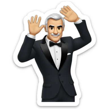 Sean connery as james bond waving sticker