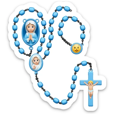 an all baby blue rosary emoji sticker