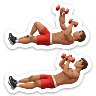 side-view of guy doing decline abdominal Crunches with sixpack sticker
