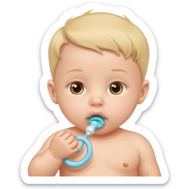 newborn with pacifier no hands sticker