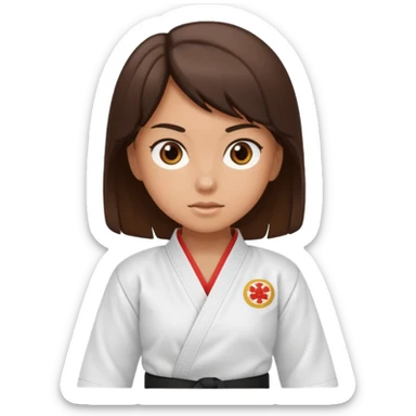 Karate Brunette girl whit brown or black belt sticker