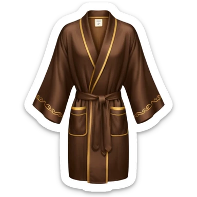 espresso colored silk robe short sticker