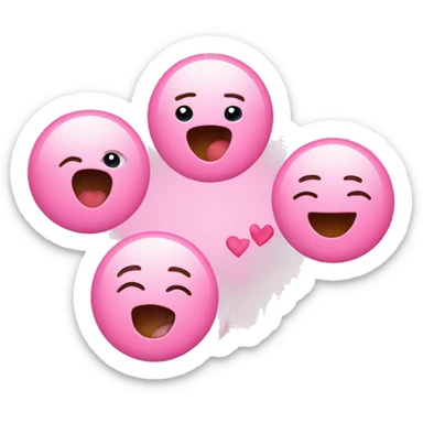 Emoji innamorato con 3 cuori rosa  sticker