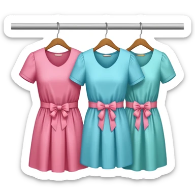 Clothing Store – racks of folded shirts and hanging dresses.

 sticker