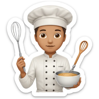 chef holding whisk and bowl sticker