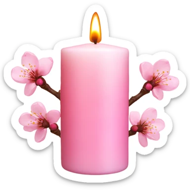Cherry blossom candle with  logo sticker