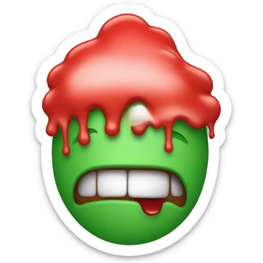 Based on the vomit emoji but the vomit is red instead of green sticker