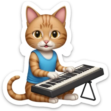 rockstar cat who plays keybord sticker
