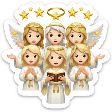singing choir angel sticker