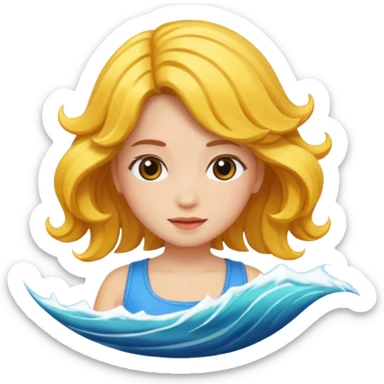 wave hair girl 2 sticker