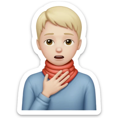 choking self hands wrapped around neck sticker