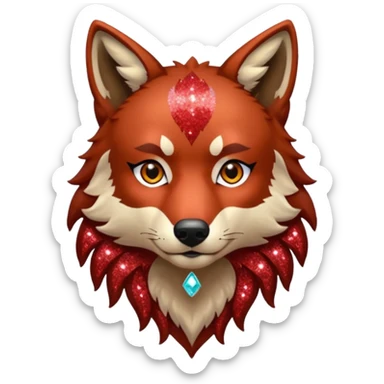glitter red wolf boy apex predator sticker
