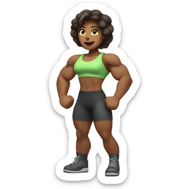 a female with really strong biceps  sticker