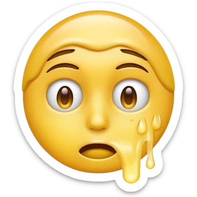 Face Exhaling emoji  with sweat sticker