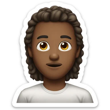 boy with big stretched septum and brunette middle part hair  sticker