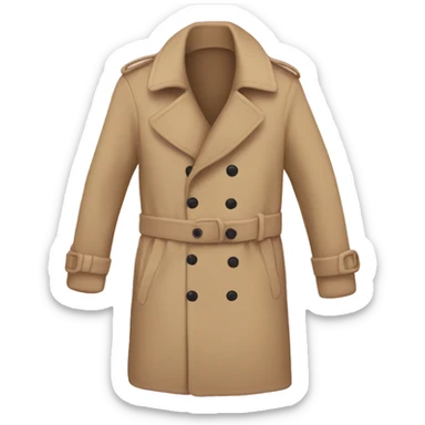 beige sherpa trench coat no person sticker