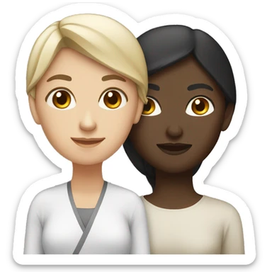 Black skinned Arab and Asian white woman sticker