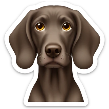 Brown longhair Weimaraner sticker