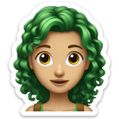 menina de cabelo grande e ruivo cobre com curvaturas 2b e olhos verdes sticker