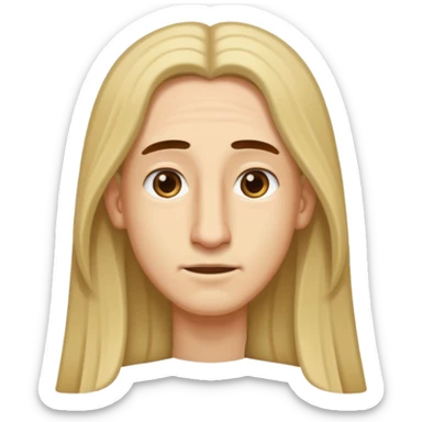 Make a emoji of a person with light skin with long nose hair that goes down like 2 inchis with long hair and with not that much hair  sticker