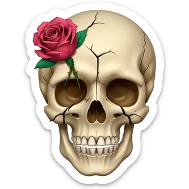 wilted rose emoji but with a skull as the rose sticker