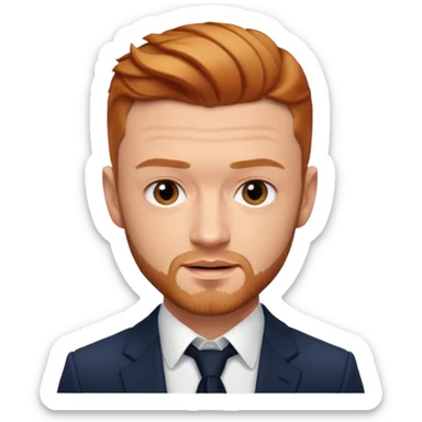 Justin Timberlake with reddish blonde hair sticker