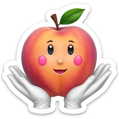 Peach with handprints sticker