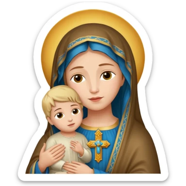 Virgen María con niño Jesús sticker