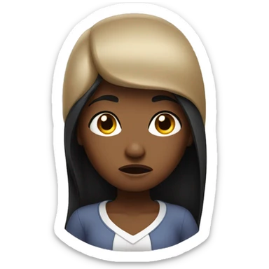 black haird girl annoyed  sticker