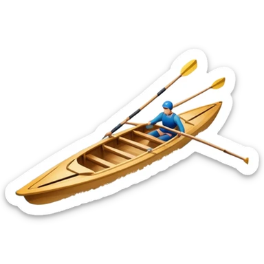An icon showing a close-up of crossed oars, a sleek racing shell, and rippling water, symbolizing rowing. The design includes droplets in motion and a streamlined boat tip cutting through waves. Transparent background emphasizes strength, precision, and the spirit of competitive rowing sticker