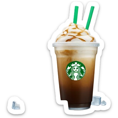 Starbuck ice coffee with ice cubes sticker