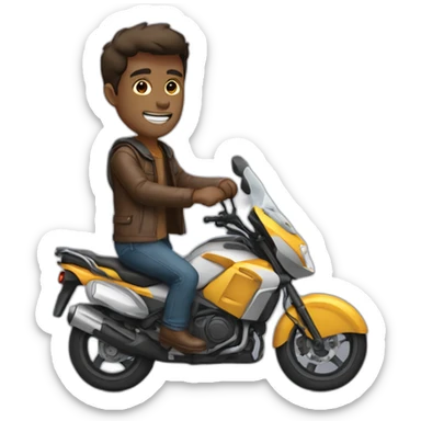Homem andando de moto sticker
