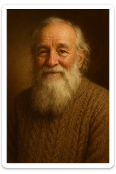 grandfather with a white beard sticker