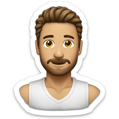 emoji sobe una hombre moreno de pelo corto sticker