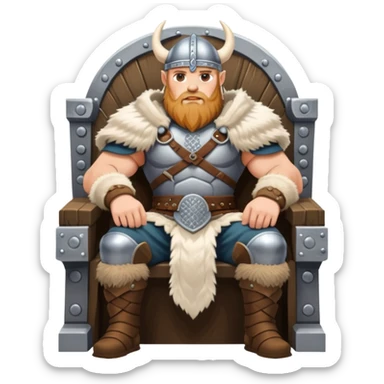 Viking warrior sitting on a throne sticker