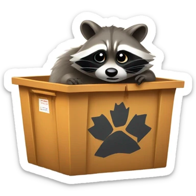 Raccoon in dumpster sticker