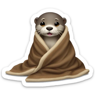 otter in blanket sticker