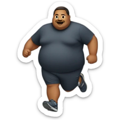 fat man running sticker