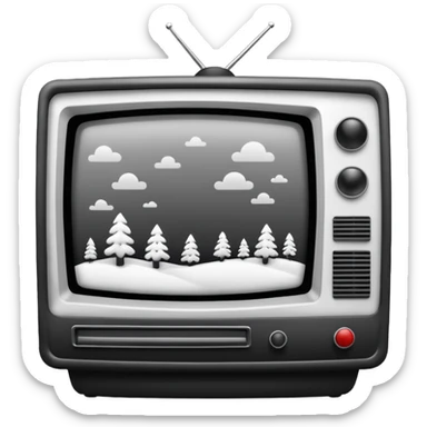 fuzzy (snowy) screen TV in the Ring movie sticker