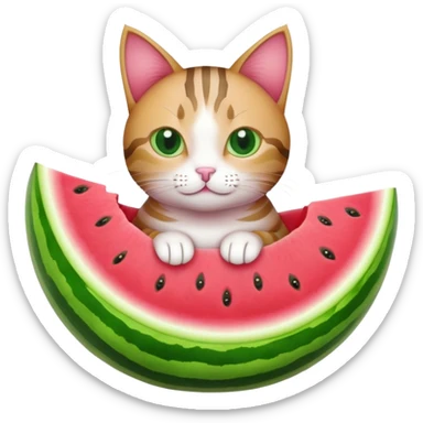 Cat in a watermelon. sticker