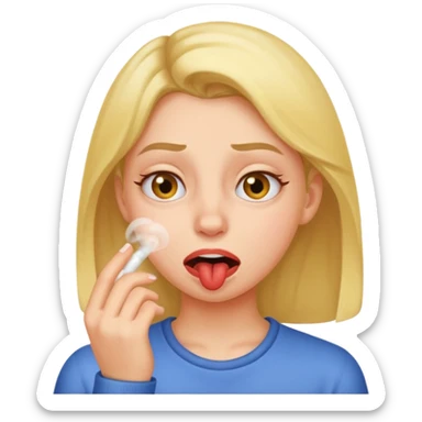 Girl emoji smelling something that stinks sticker