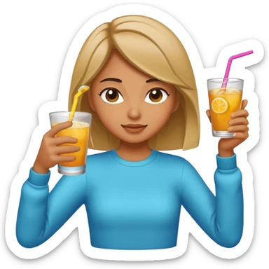 Girl dabbing with drink in hand  sticker